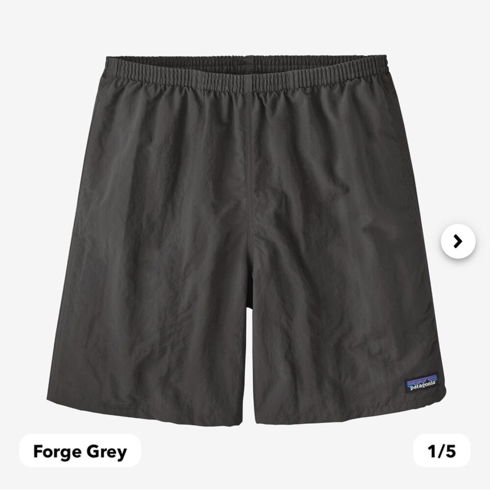 Patagonia Men's Baggies Longs - 7" Forge Grey Small - Picture 1 of 10
